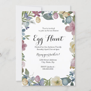 Floral Garden Easter Egg Hunt Card