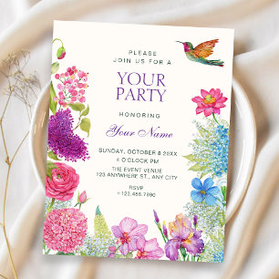 Floral garden elegant invitation