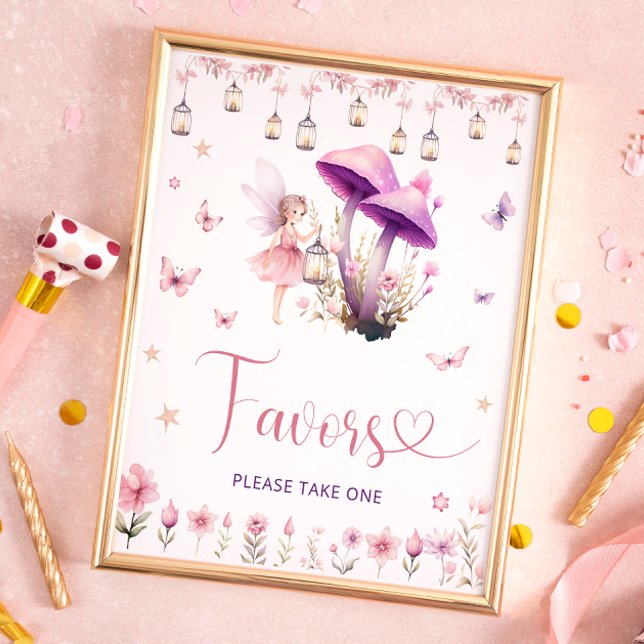 Floral Garden Fairy Favours Please Take One Poster (Creator Uploaded)