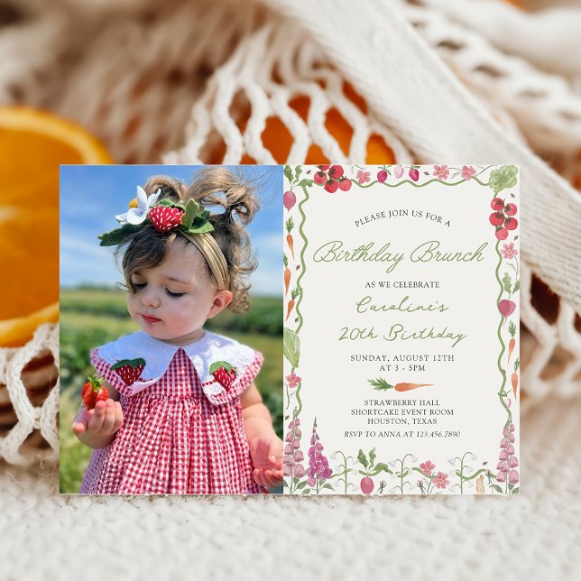 Floral garden Farmer's Market Birthday Brunch Invitation (Creator Uploaded)