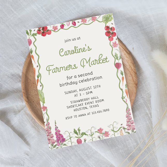 Floral garden Farmers Market Birthday Invitation (Creator Uploaded)
