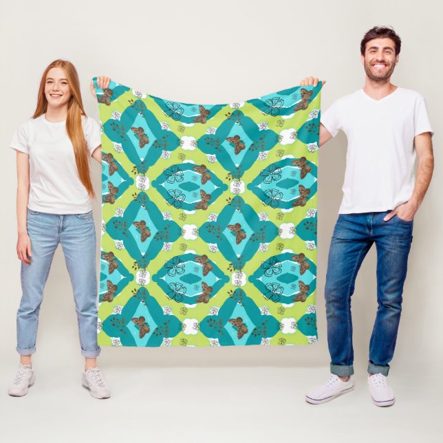 floral garden fleece blanket (In Situ)