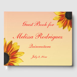 Floral Garden Flowers Quinceanera Guest Book