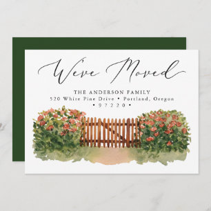Floral Garden Gate Moving Announcement