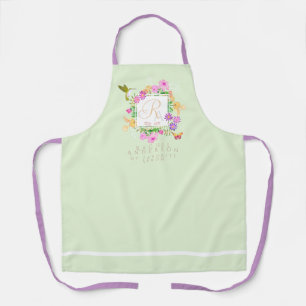 Floral Garden Green Apron