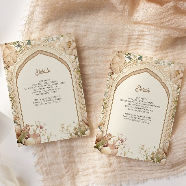Floral Garden Indian Palace Wedding Enclosure Card (Creator Uploaded)