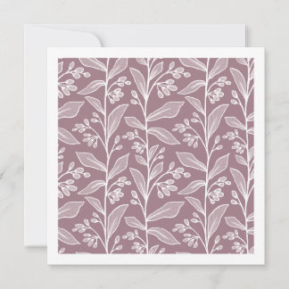 Floral Garden Leaves and Buds Rose Mauve Art Card