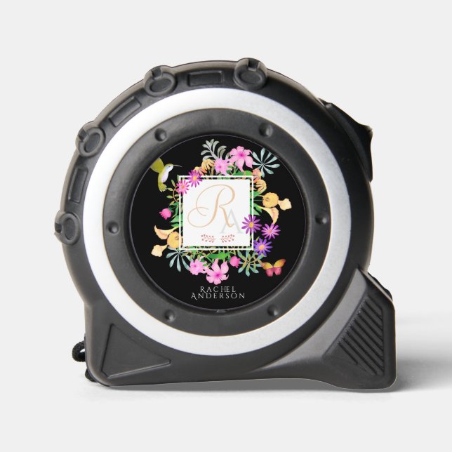 Floral Garden Monogram Black 1 (Front)