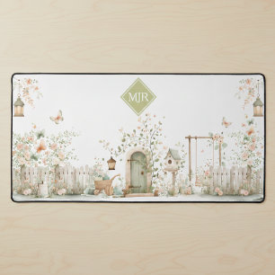 Floral Garden Monogram Desk Mat