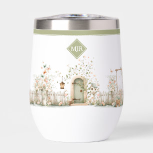 Floral Garden Monogram Water Bottle