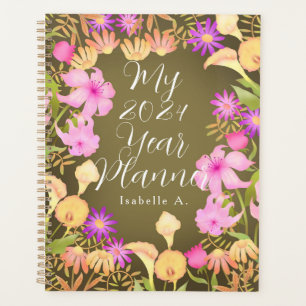 Floral Garden Olive Planner
