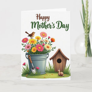 Floral Garden Pail Bloom Card