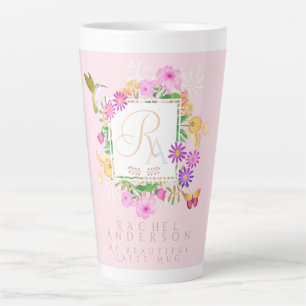 Floral Garden Pink Latte Latte Mug