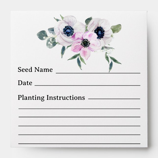 Floral Garden Seed Saving Envelope (Front)