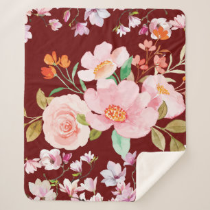 Floral Garden  Sherpa Blanket