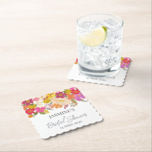  Floral Garden Summer Bridal Shower    Paper Coaster