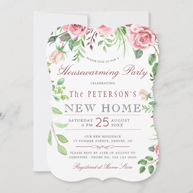 Floral Garden Summer Housewarming Party Invitation (Front)