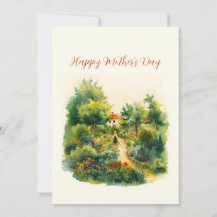 Floral Garden Vintage Mother's Day Holiday Card
