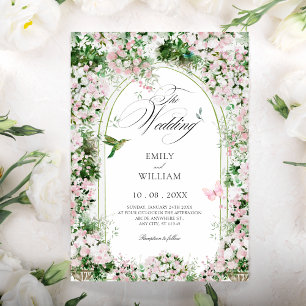 floral garden wedding arch art paint  invitation