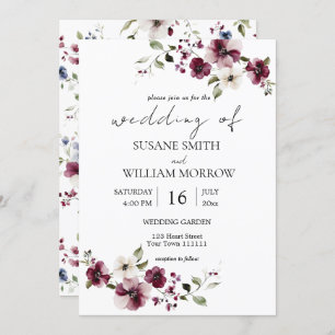 Floral Garden Wedding Elegant Invitation