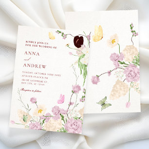 Floral garden wedding invitation