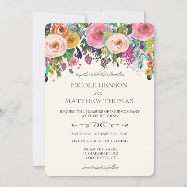 Floral Garden Wedding Invitation (Front)