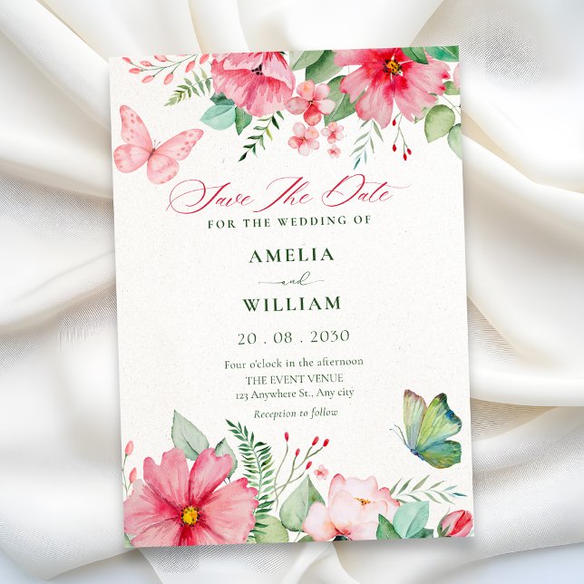 Floral garden wedding save the date (Creator Uploaded)