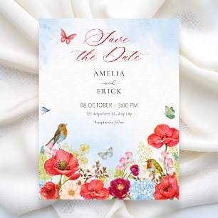 Floral garden wedding save the date