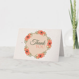 Floral Garden Wedding Thank You Card