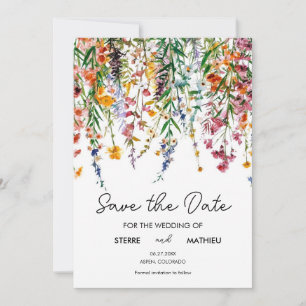 Floral Garden Wildflowers Save The Date