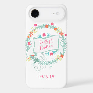 Floral Garland Wedding Date iPhone6