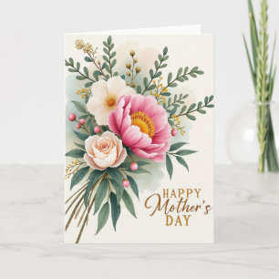 Floral Gem Mothers Day Wishes Card