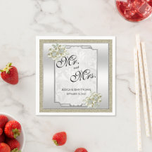 Floral Gem Silver Framed, Gold & Silver Wedding