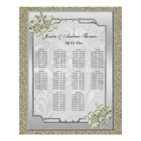 Floral Gem Silver Framed, Gold & Silver Wedding
