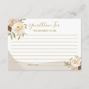 Floral Gender Neutral Baby Shower Advice  Enclosure Card