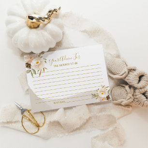 Floral Gender Neutral Baby Shower Advice Enclosure Card