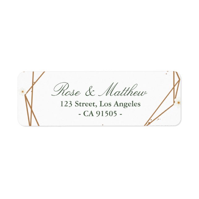 floral geometric address label (Front)