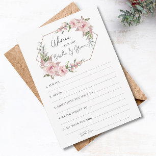 Floral Geometric Advice for Bride & Groom Card