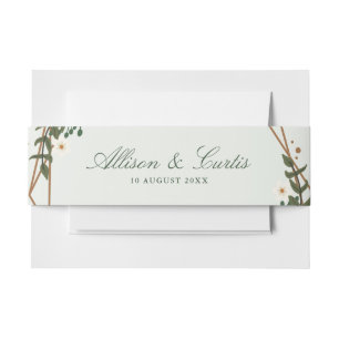 floral geometric belly band invitation belly band