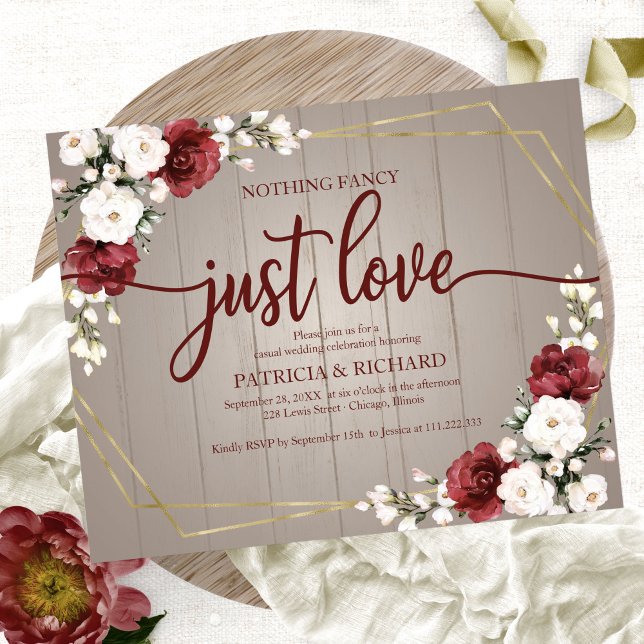 Floral Geometric Budget Wedding Invitations (Creator Uploaded)