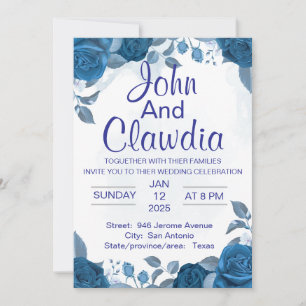  floral geometric personalised wedding invitation