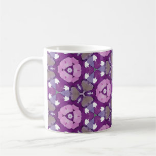 Floral Geometric Purple and Pink Watercolor Coffee Mug