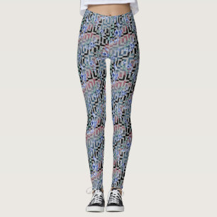 Floral Geometric Rainbow Watercolor Floral Legging