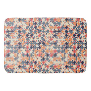 Floral Geometric Seamless Pattern  Bath Mat