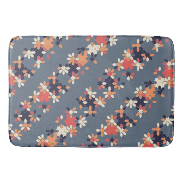 Floral Geometric Seamless Pattern  Bath Mat (Front)