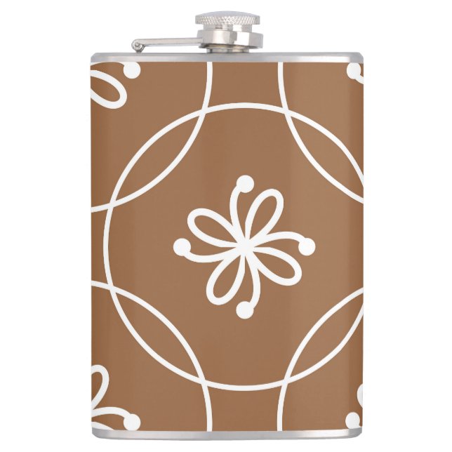 Floral geometric: vintage art pattern. hip flask (Front)