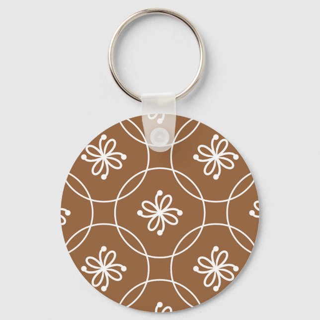 Floral geometric: vintage art pattern. key ring (Front)