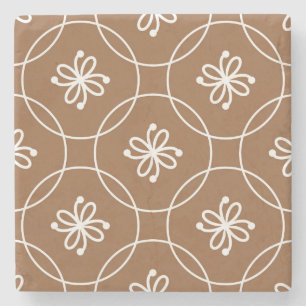 Floral geometric: vintage art pattern. stone coaster