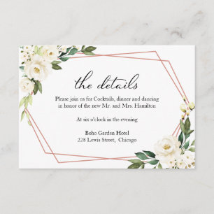Floral Geometric Wedding Details Enclosure Card