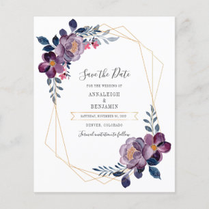 Floral Geometric Wedding Save The Date Flyer